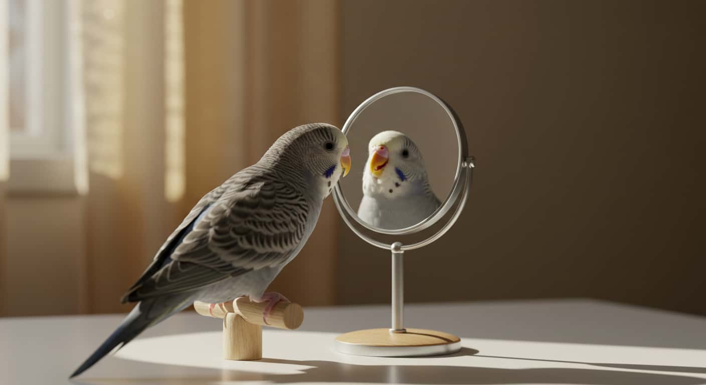 buddy looking in the mirror