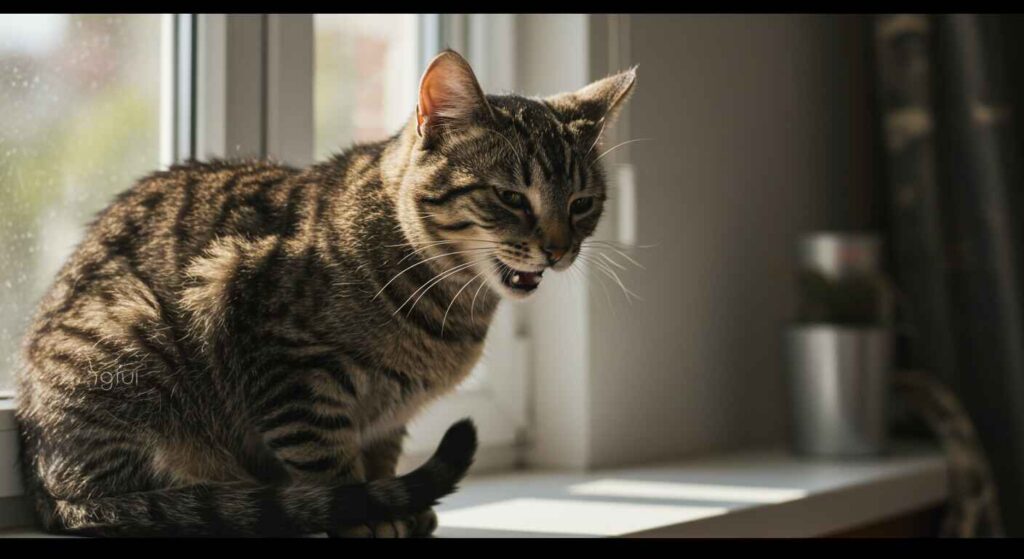 Senior cat meowing and showing signs of cognitive decline