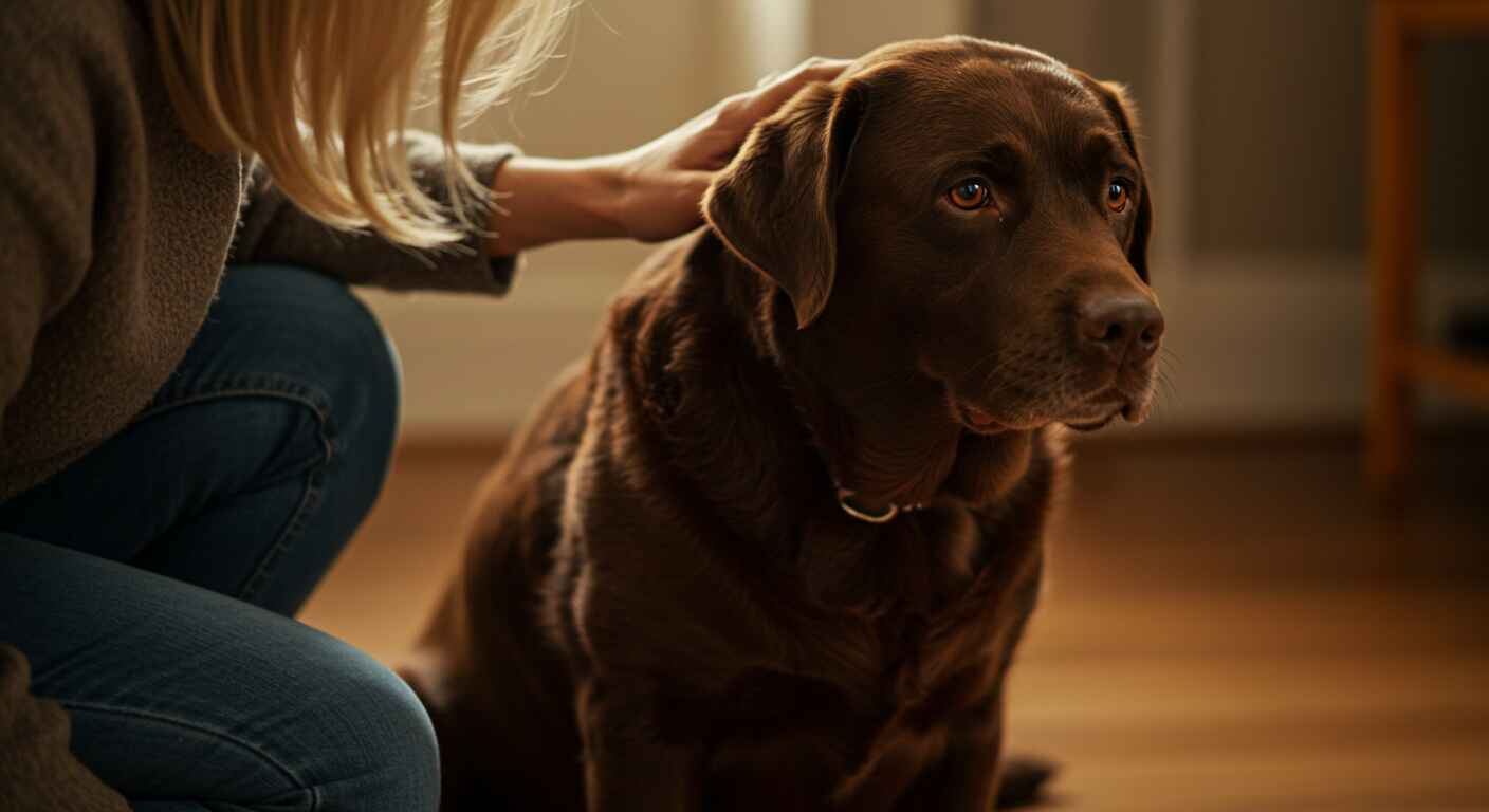 Dog showing signs of illness, part of 10 signs your pet might be sick