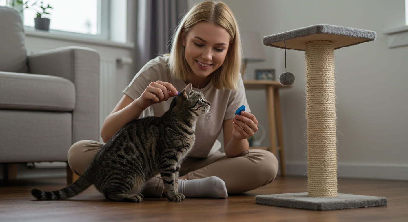 Training cat – how to stop cat from scratching furniture with rewards