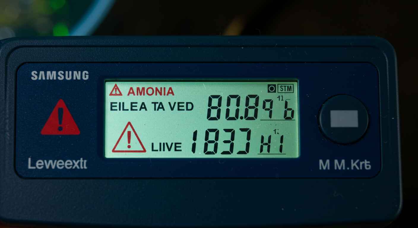 Ammonia level testing in home aquarium