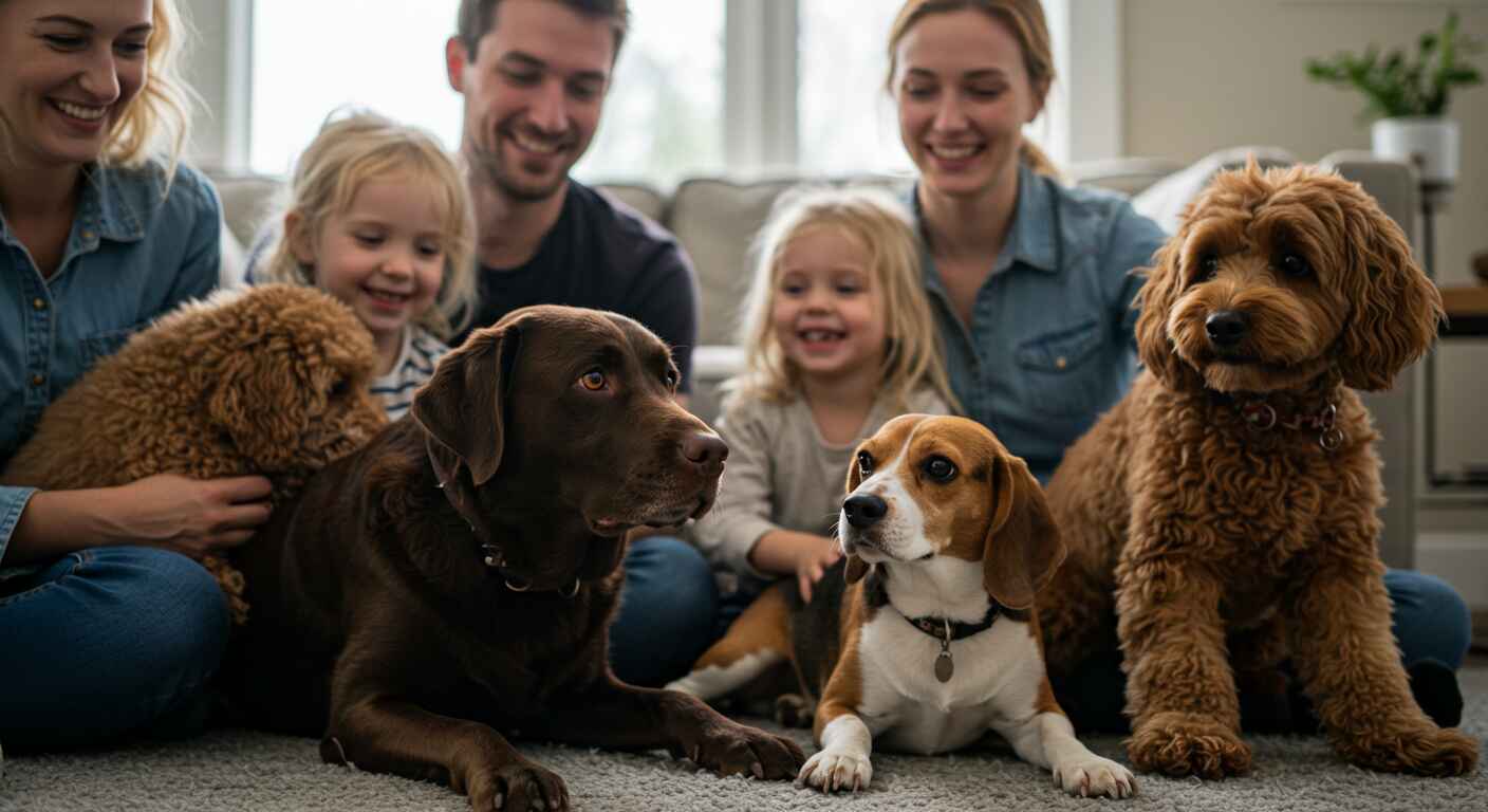 happy family with dogs - how to choose the right dog breed for your family