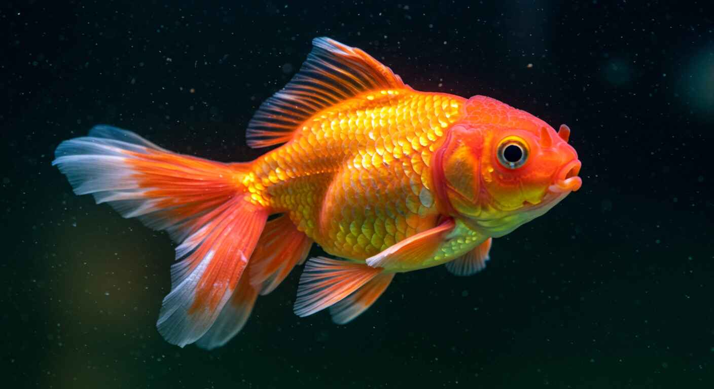 Sick fish near top of aquarium with visible symptoms