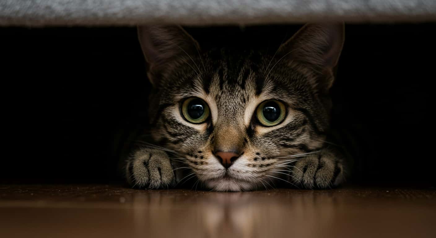 Tabby cat behavior problems like hiding may signal stress, fear, or pain