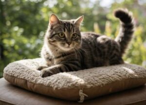 Tabby cat chilling out